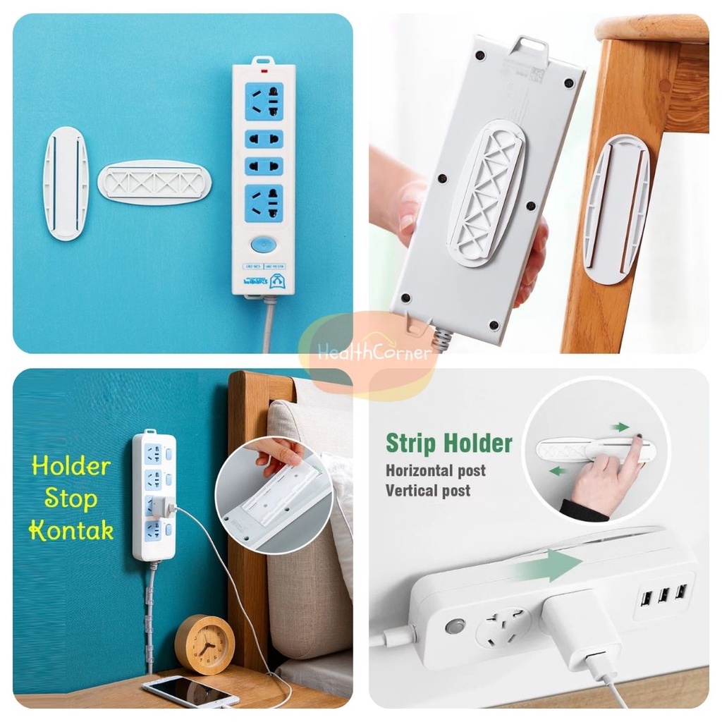 Tempelan Gantungan Socket Hook 1 pasang / Gantungan Plus Minus Double Tape Serbaguna