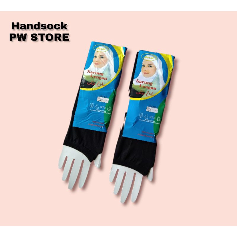 1 Lusin [12 Pasang] Manset Lengan Handsock Jempol Hitam Polos Harga Grosir [HANDSOCK HITAM]