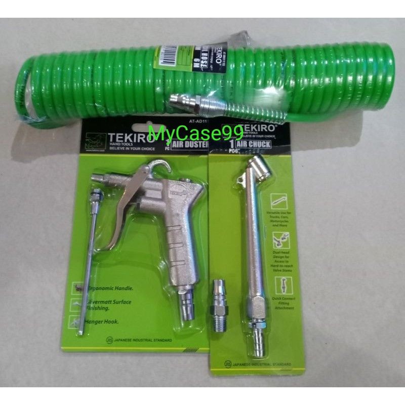 (Paketan) 6Meter Selang Recoil, Duster Gun,Air Chuck 1pcs PM 20 coupler Tekiro