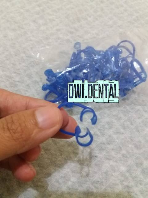 F5 - Dental penyangga kapas cotton roll holder clip blue