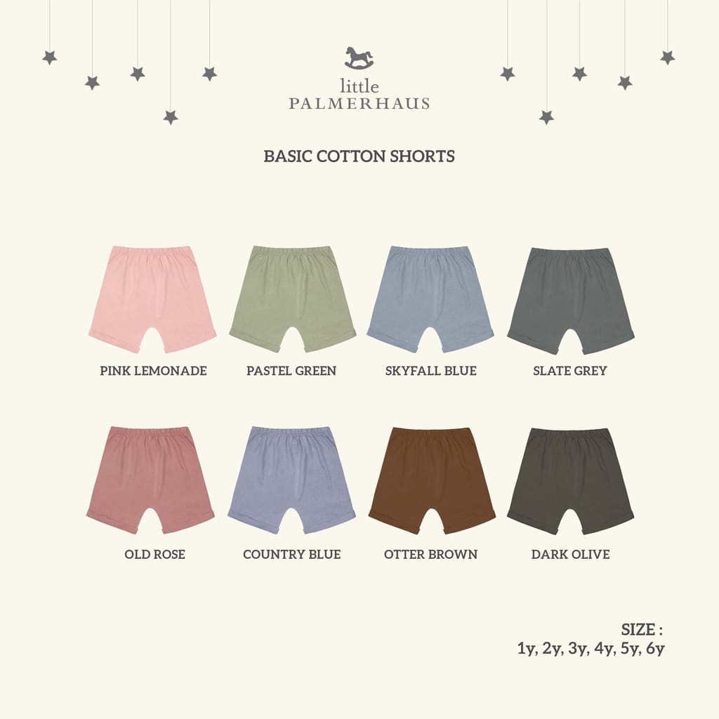 Little Palmerhaus Basic Cotton Shorts (Celana Pendek Bayi &amp; Anak) - 3 Pcs Mix