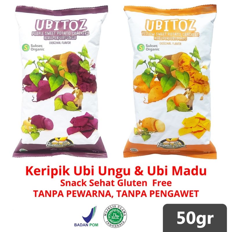 Ubitoz kerupuk ubi ungu dan ubi madu 50 gram