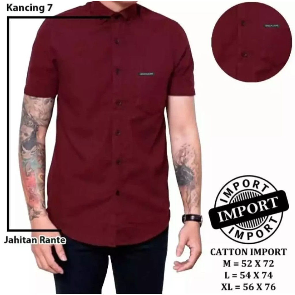 Kemeja lengan pendek / kemeja lengan pendek polos / kemeja lengan pendek murah