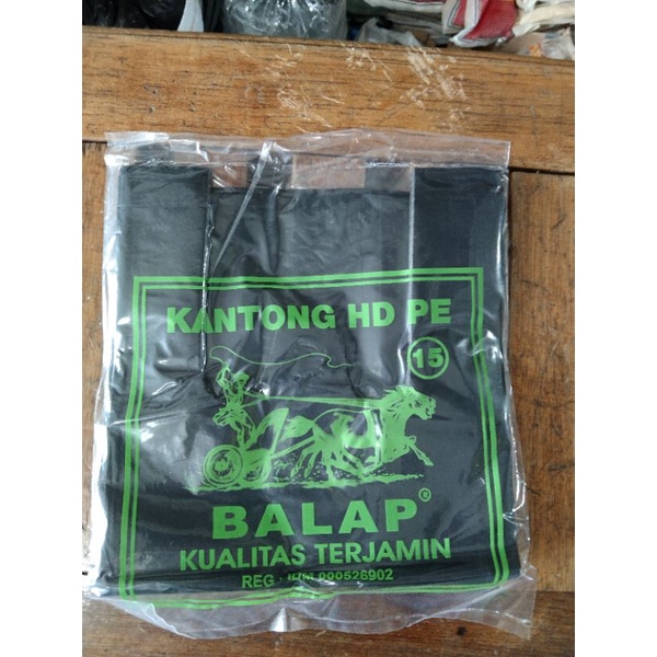Kantong kresek hitam/kantong HD PE 15CM