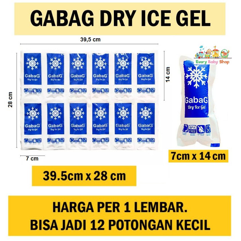 Gabag DRY ICE GEL - Thermafreeze - Ice Gel 1 Lembar isi 12 pcs