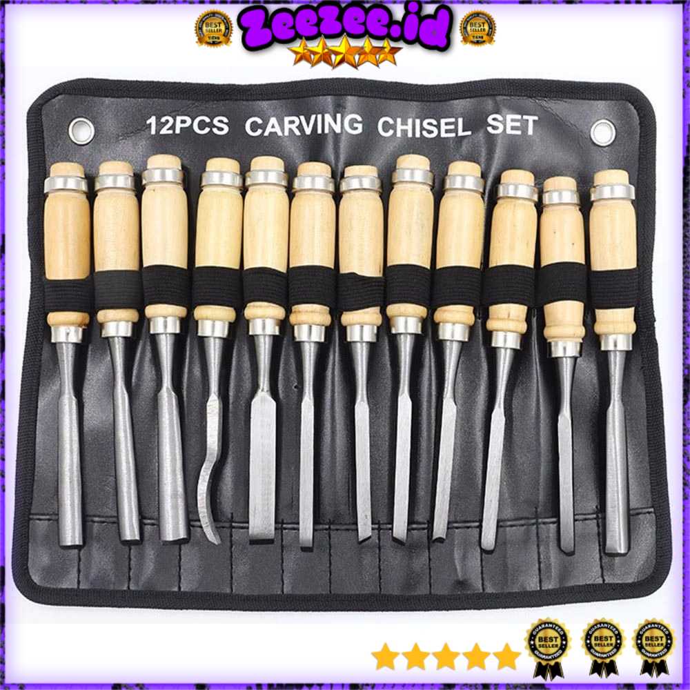 Set Pisau Ukir Pahat Kayu 12 in 1 Wood Carving Art Knife