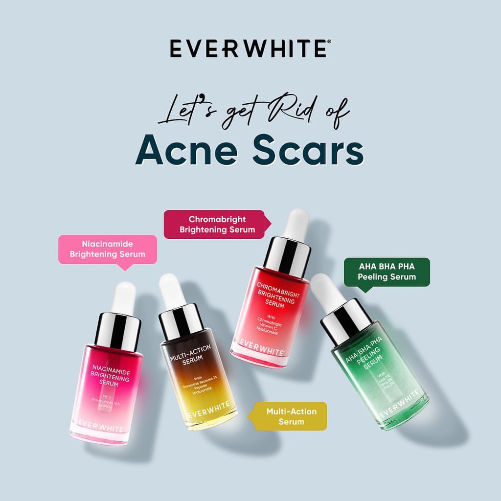 [BPOM] EVERWHITE Serum Series | Cica Soothing | Chromabright | Niacinamide |Aha Bha | Peptide | Multi Action