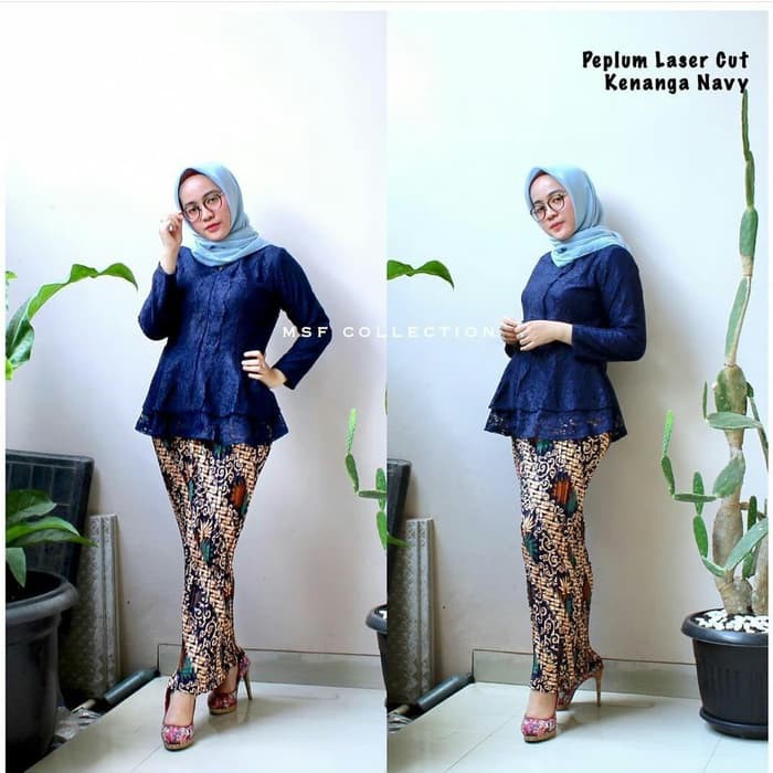 set kebaya brukat peplum laser berkualitas