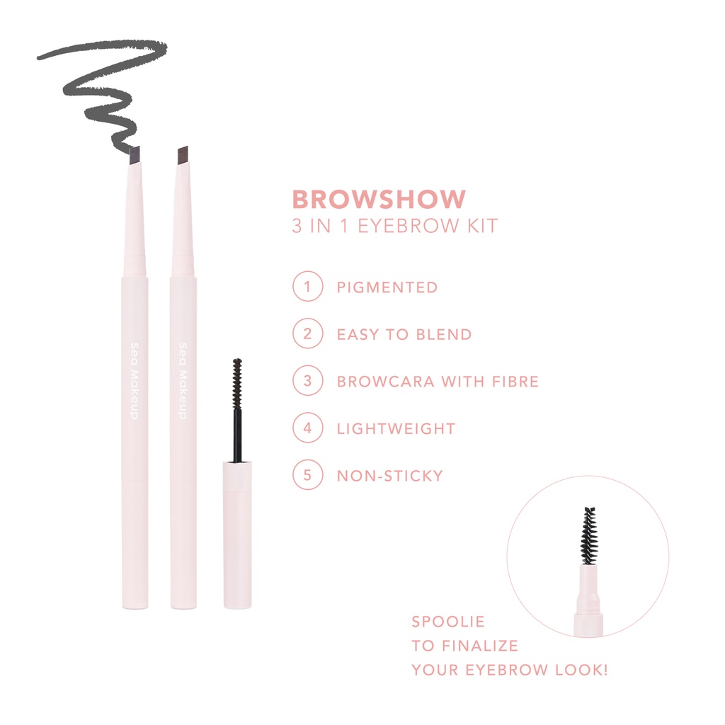 (BPOM) SEA MAKE UP Browshow Eyebrow Trio Kit