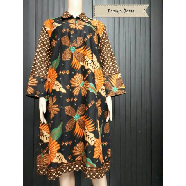 DANIYA BATIK TUNIC KEMBANG WULU MATARAMAN TUMPAL PANJANG TUNIC LONG BLOUSE BUSUI FRIENDLY BATIK