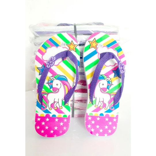 Arkn-SandaL Anak FLAT kuda poni/RAINNBOW-unicorn