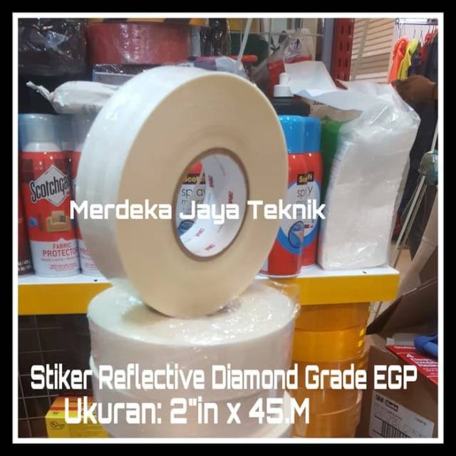 

Reflective 3M EGP Stiker Sarang Tawon Scotchlite White 48mmx45M Lakban Yg Bisa Memantulkan cahaya