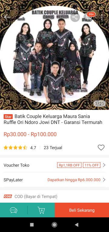 Batik Couple Keluarga Maura Sania Ruffle Ori Ndoro Jowi Dnt - Garansi Termurah Shopee
