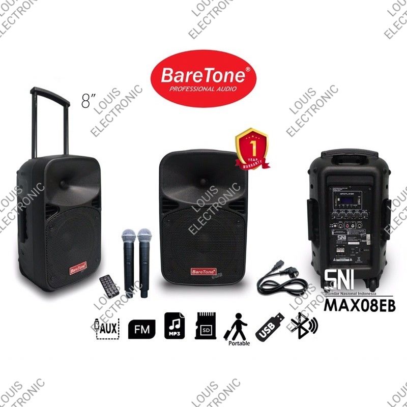 Speaker Portable Wireless Meeting BareTone MAX08EB MAX 08EB 8EB 8 Inch ORIGINAL