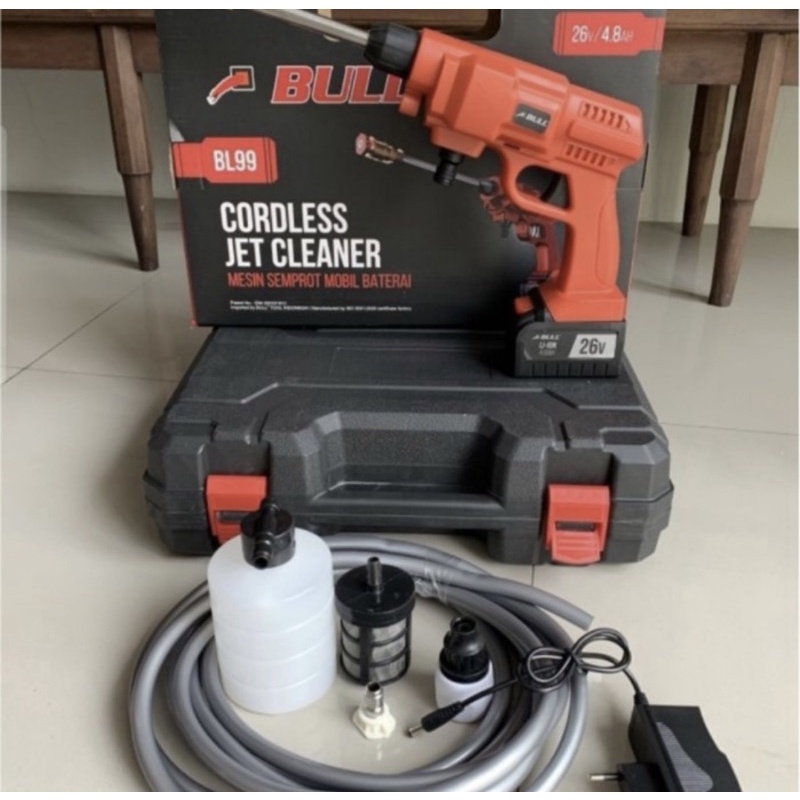 Mesin Cuci motor semprot mobil baterai BULL BL99 jet cleaner  jetcleaner cordless