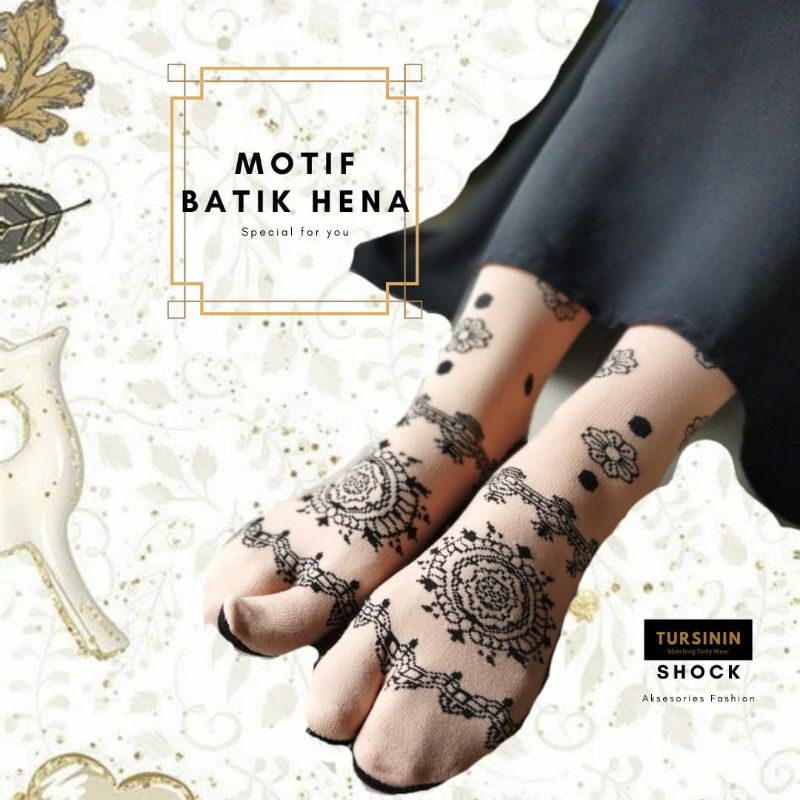 Kaos Kaki Jempol Motif Batik Henna