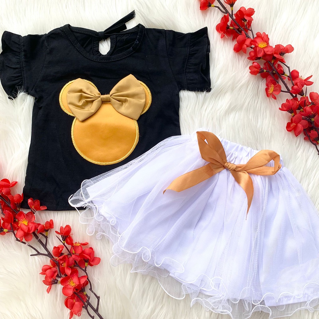 Baju setelan kaos rok anak bayi cewek perempuan lucu baby girl cantik fashion murah kekinian -min