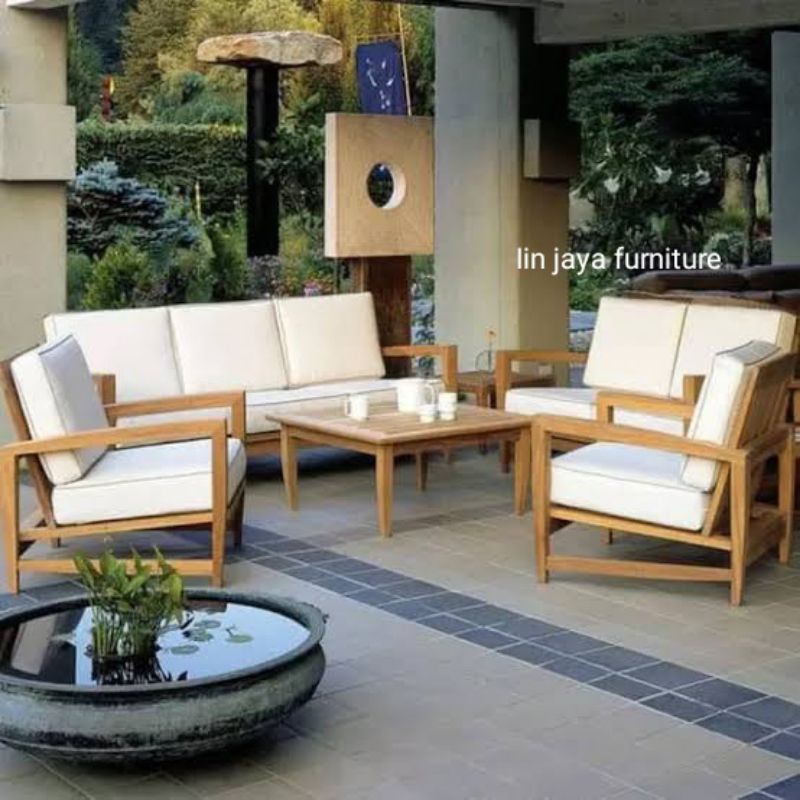 Kursi tamu, kursi keluarga minimalis jati berkualitas 3211+meja