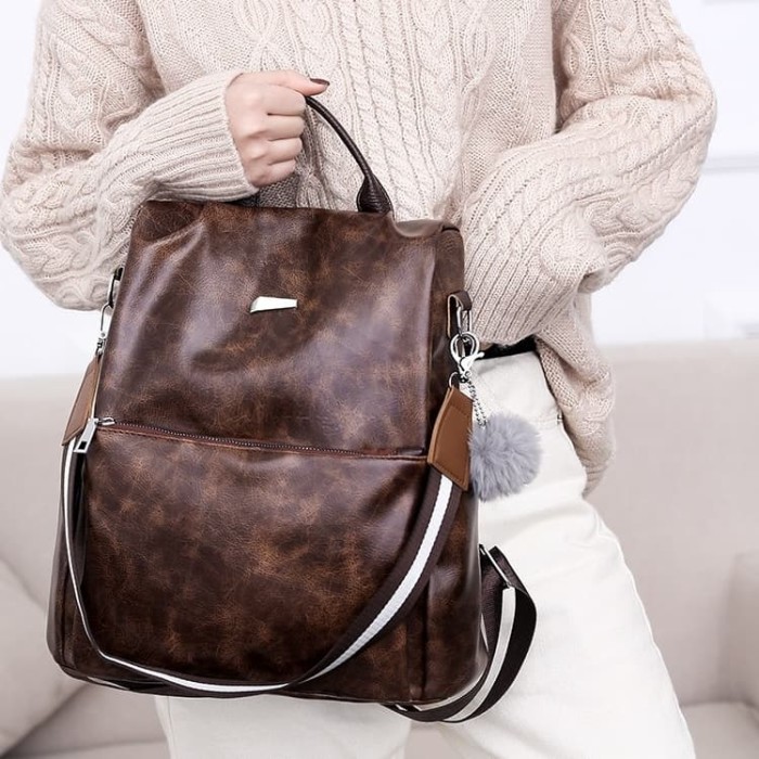 

Kualitas Terbaik - Tas Backpack Ransel Wanita Import Coklat Gsusng