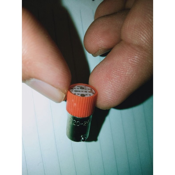 Lampu Bayonet LED  EWIG BA9S 220 VAC lampu Push Button -Merah