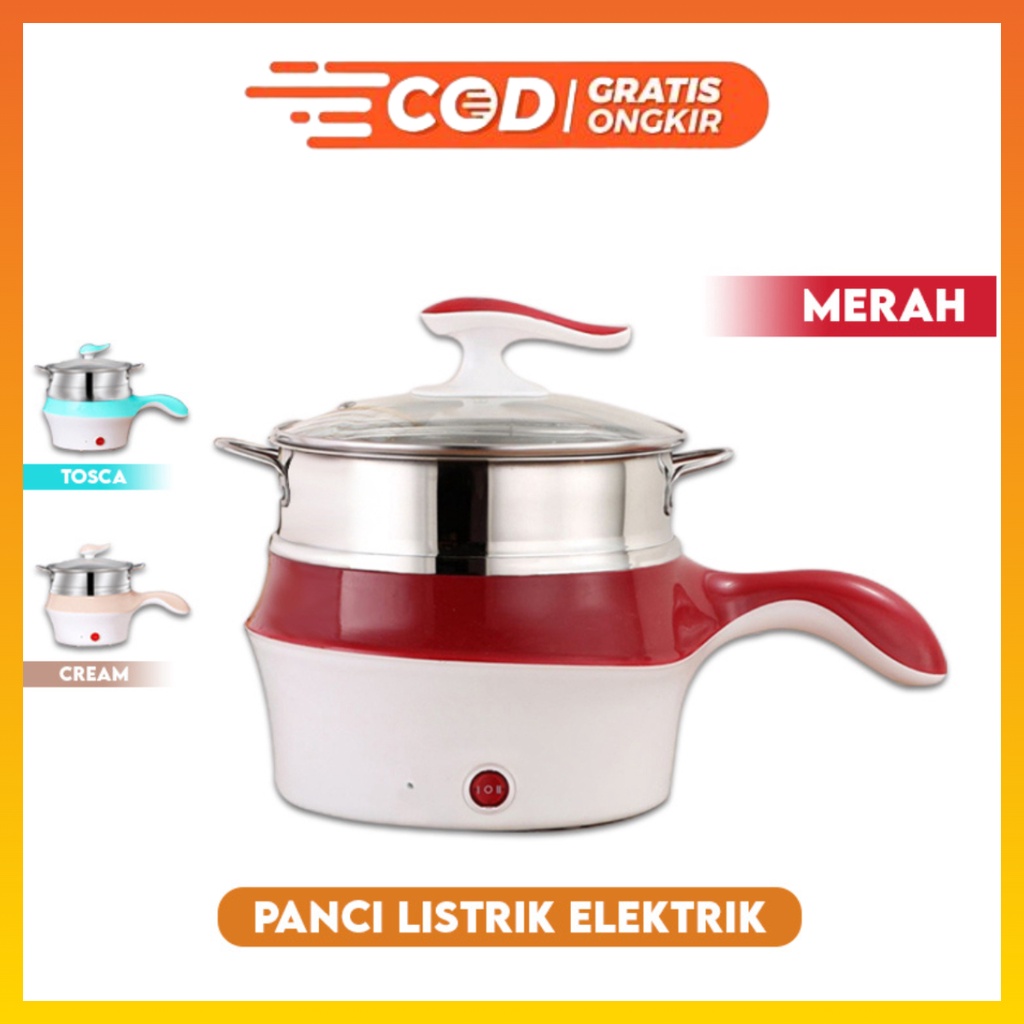 Panci Listrik Elektrik panci listrik serbaguna Anti Lengket + Steamer Bisa Kukus Goreng Serbaguna WHFURNITURE