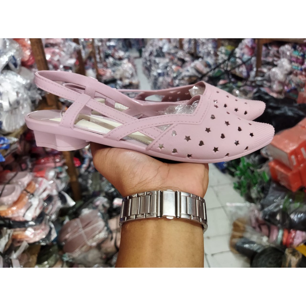 Sepatu Wanita Jelly Wedges Motif Love Star Balance 0226-1 size 36-40