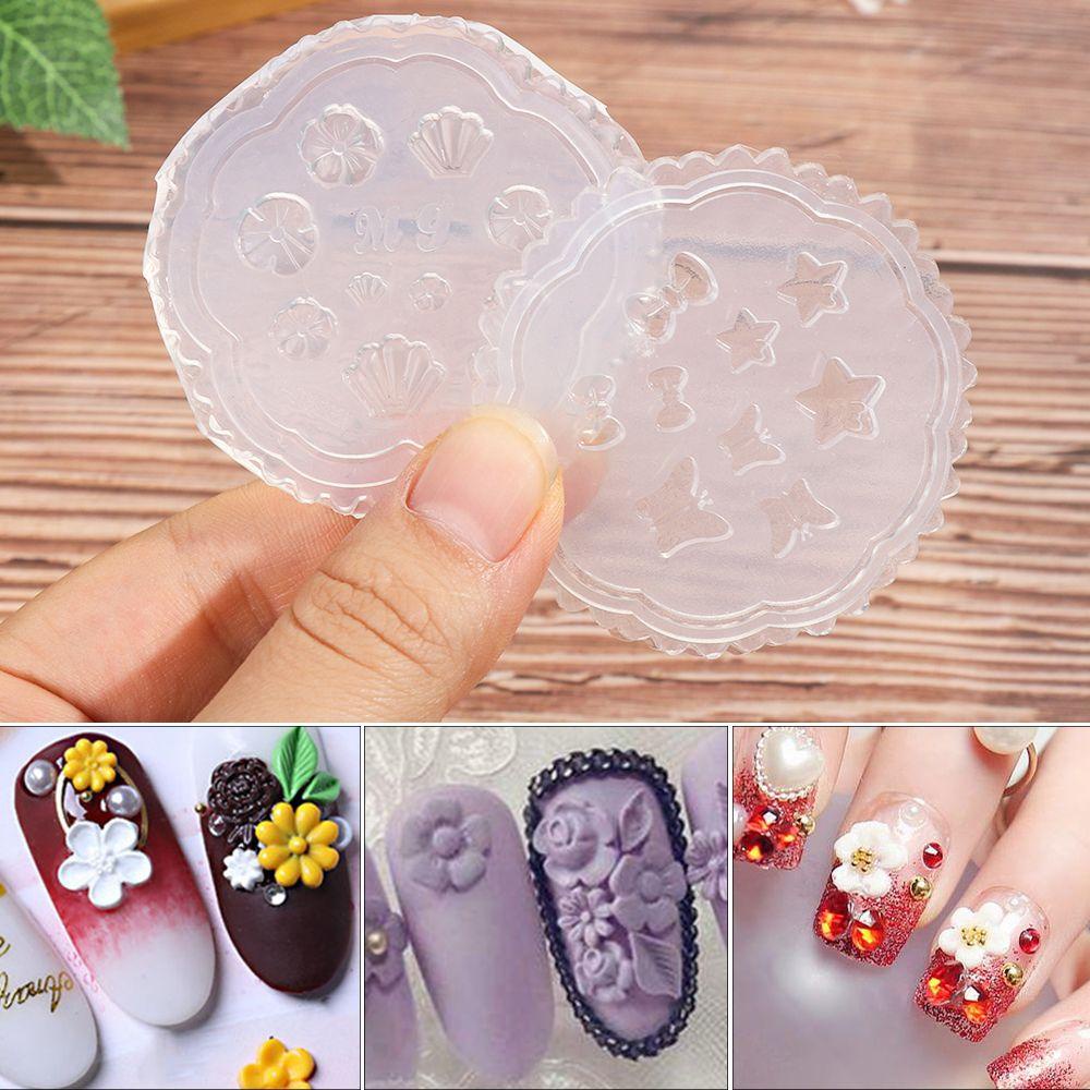 R-flower Nail Art Cetakan Silikon Alat Kecantikan Menjatuhkan Lem Manik-Manik Kecil Kristal Epoxy Cetakan