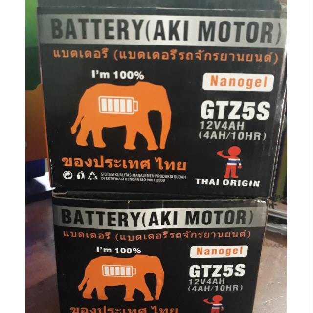 Jual Promo Aki Kering Murah Accu Motor Thai Origin GTZ5S 12V4Ah