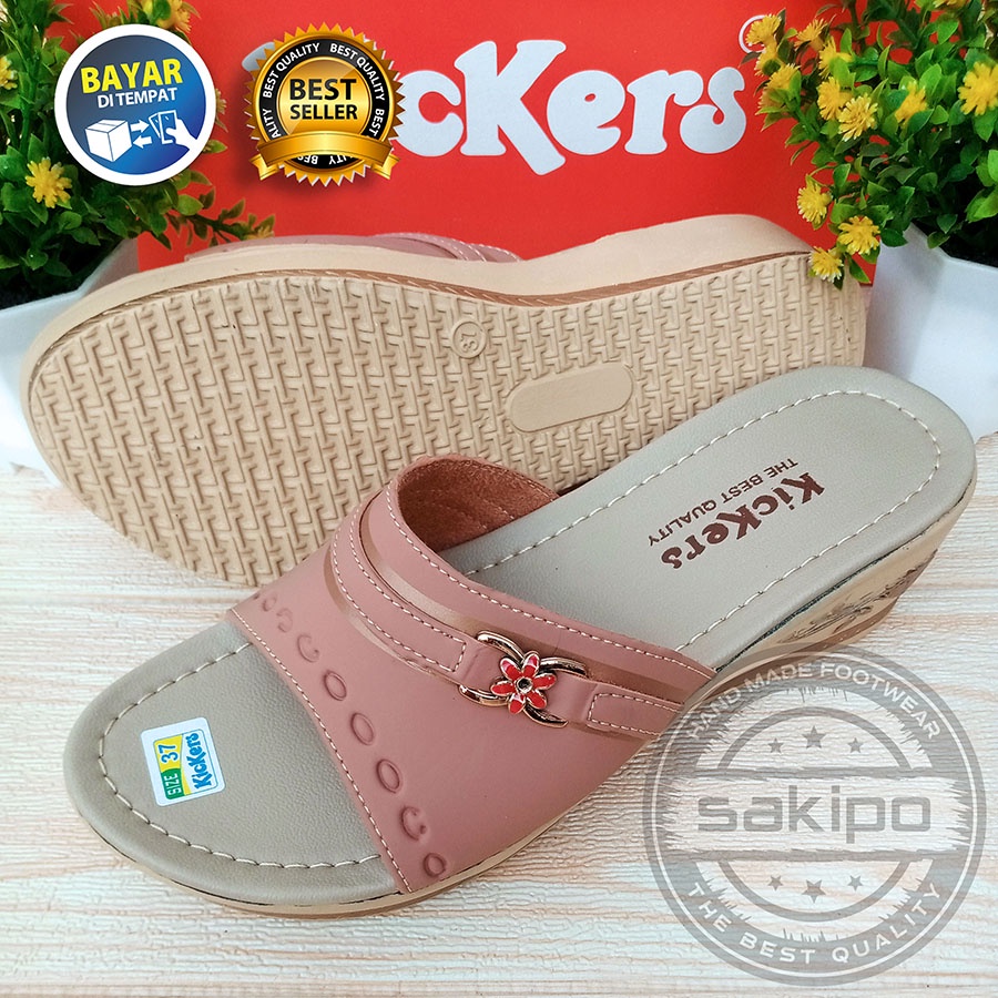 HUJAN PROMO 7.7 !! SANDAL WANITA DEWASA WEDGES SLOP MURAH TRENDI NYAMAN DIPAKAI / SAKIPO