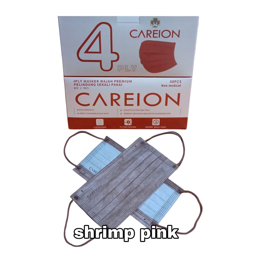 MASKER 4PLY CAREION isi 50pcs Face Mask EARLOOP 4 Ply