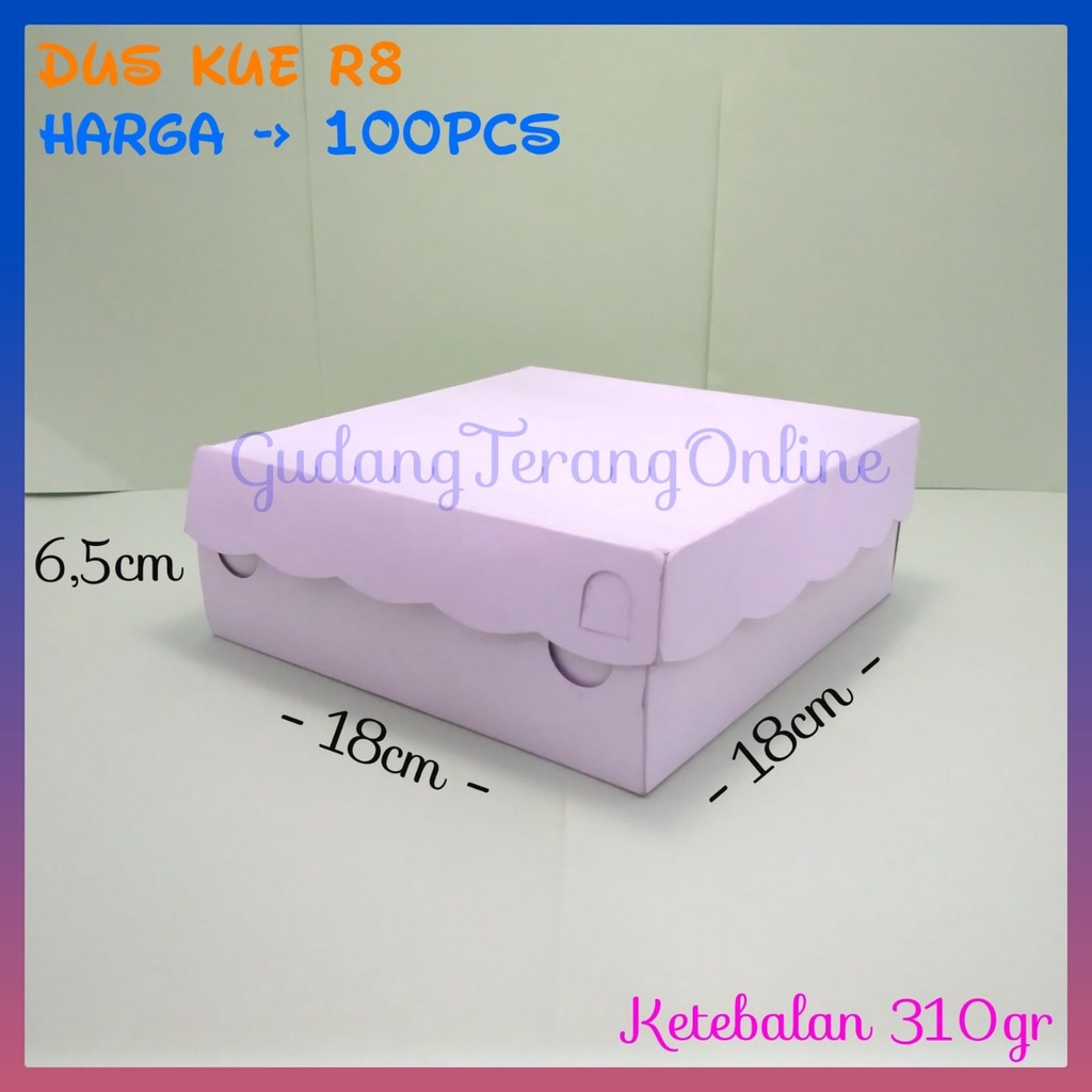 

Dos Kue R8 / Kardus Kue putih / dus jajan isi 100pc