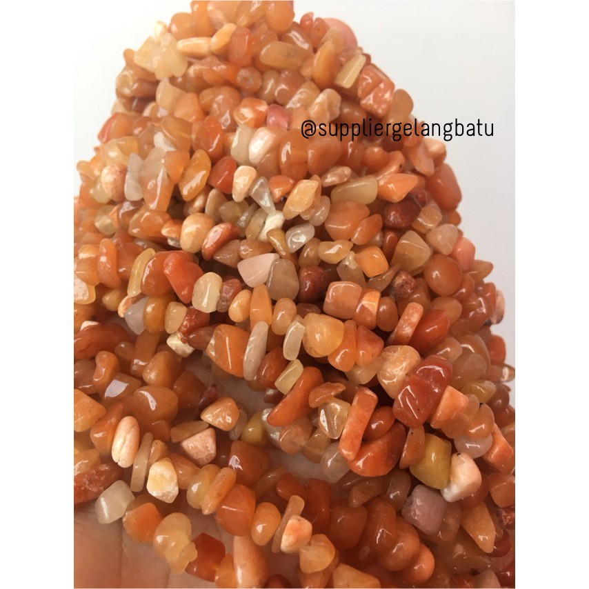 kerikil Batu mix CARNELIAN OREN ORANGE 1cm bahan gelang kalung akik fashion aksesoris craft supplier