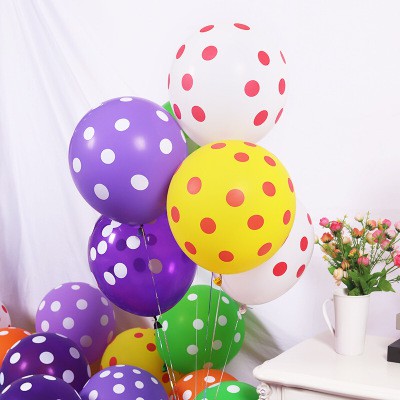 Balon Polkadot Round Banyak Warnanya, Balon Polkadot Warna-Warni, Balon Ulang Tahun, Balon Tiup