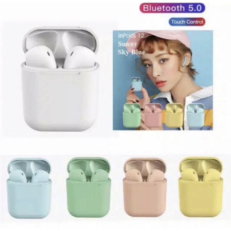 Headset Bluetooth ipods  i12 macaron. - Headset bluetooth i12 warna