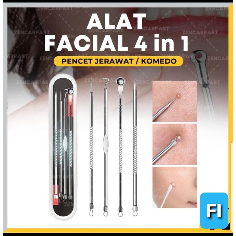 ALAT FACIAL PENCET JERAWAT &amp; KOMEDO 4 IN 1 STAINELSS