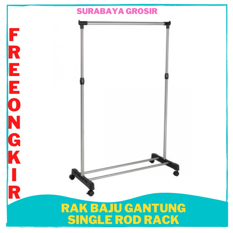 TERMURAH Rak Baju gantung Single Rod Rack Sepatu Sandal Lap Shoes Organizer Top Surabaya Grosir