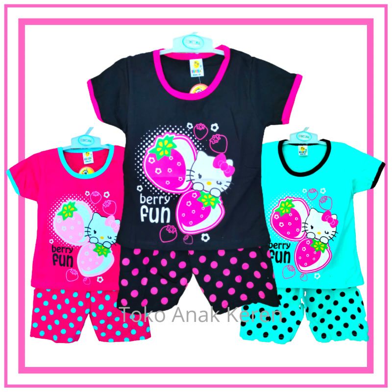 Baju Setelan Anak Perempuan Cewek 1 2 3 4 5 Tahun Stelan Harian Main Anak Cewe Umur Usia 1tahun 2thn