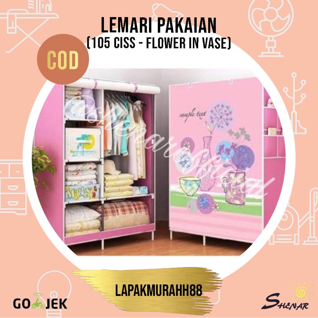 LEMARI PAKAIAN / LEMARI BAJU / RAK BAJU / RAK SERBAGUNA PORTABLE 105 CISS, LAPAKMURAHH88