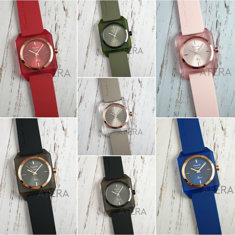 ALEXANDRE CHRISTIE AC 2985 WANITA ORIGINAL / JAM TANGAN CEWEK ALEXANDER AC2985 RUBBER KARET ROSEGOLD