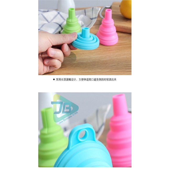 RT75 Corong Silikon Lipat untuk refill sabun minyak Sirup Portable Silicone Folding Funnel JB5463