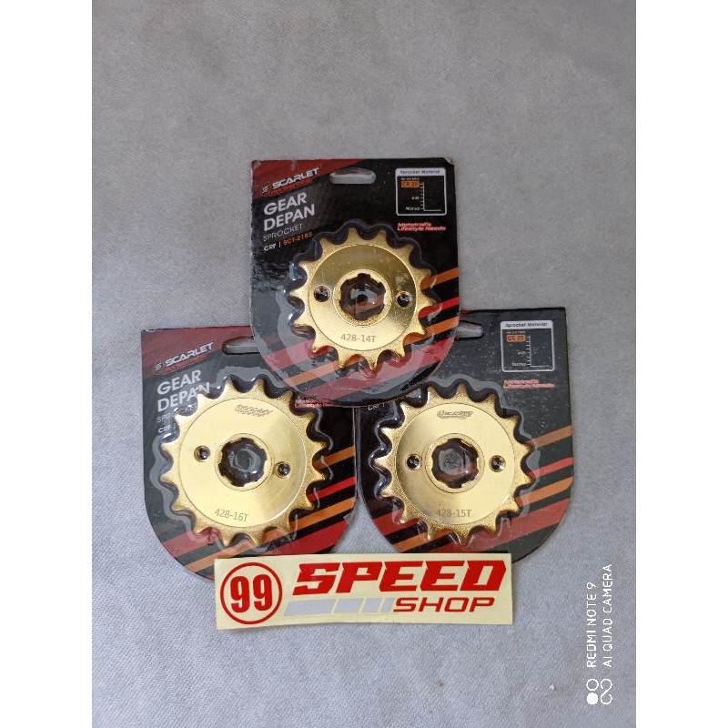 Gear Depan Variasi Crf 150 L Scarlet Gear Crf Ukuran 428-14T-15T-&16T