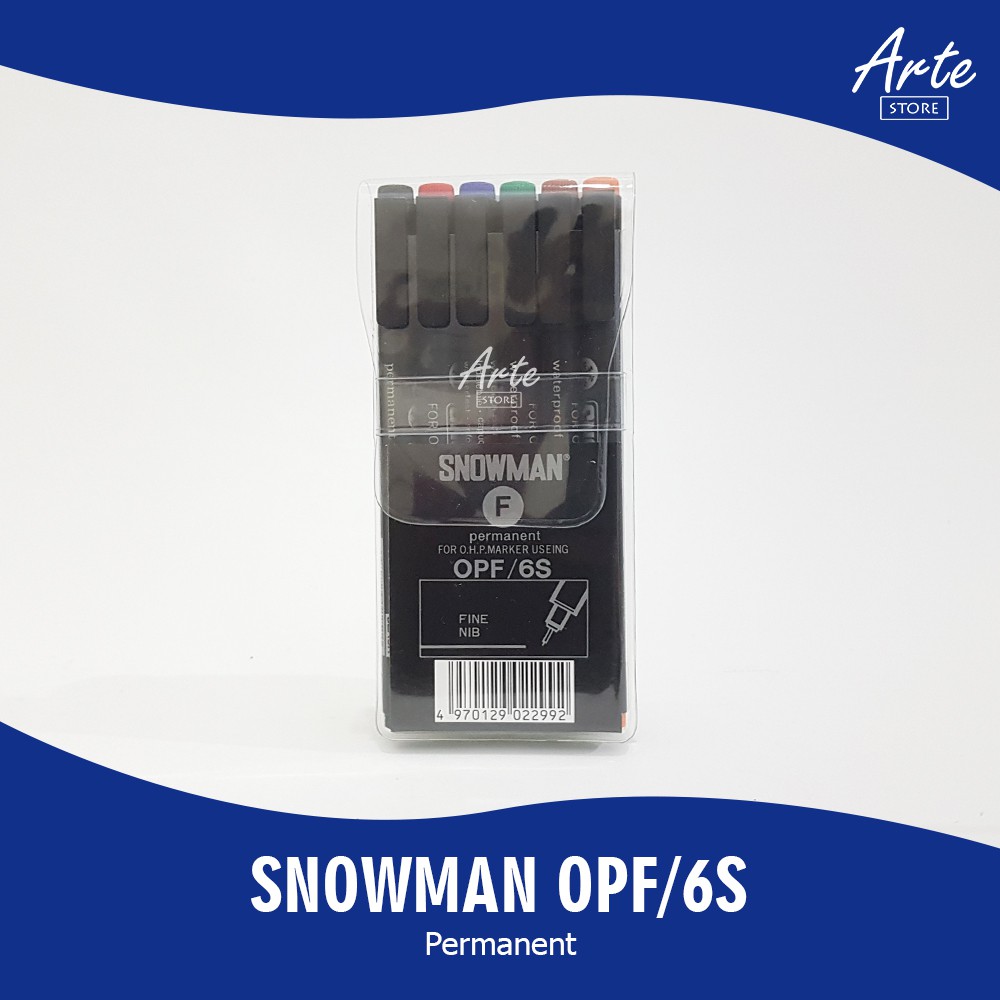 Spidol Snowman OHP OPF / OPM Set 6 Warna