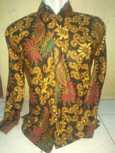 Kemeja Batik Pria Lengan Panjang Motif Sekar Jagad