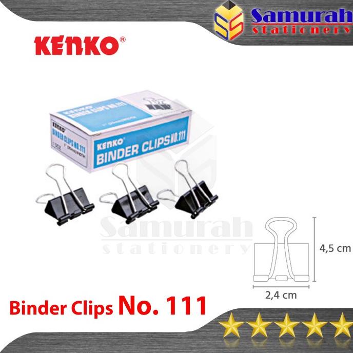 

Binder Clips No 111 Kenko / Clip Hitam / Klip Jepit Kertas sedang