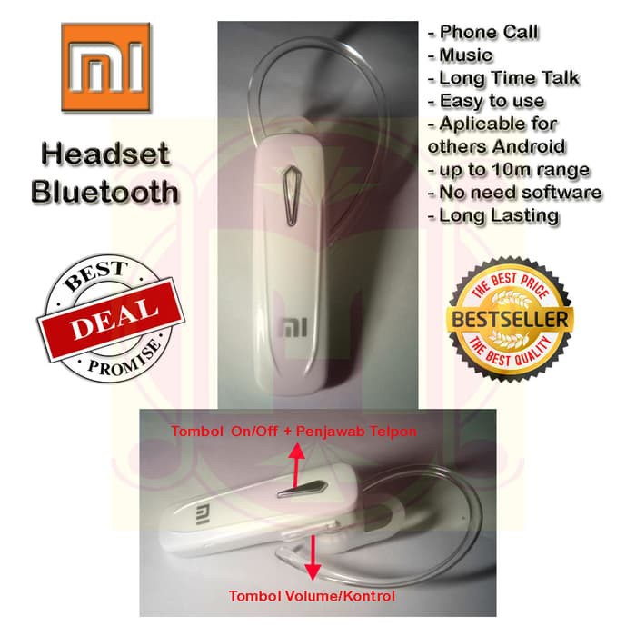 JUAL Handsfree Bluetooth XiaoMi|Earphone|Headset Bluetooth Xiao Mi MURAH