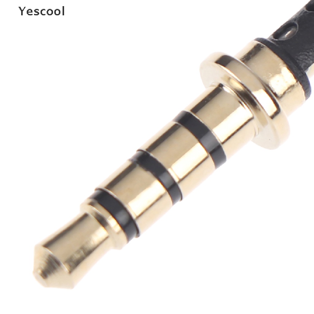 Yescool 2pcs / lot plug jack 3.5mm 90 Derajat 3 4 pole 3.5 Lapis Emas