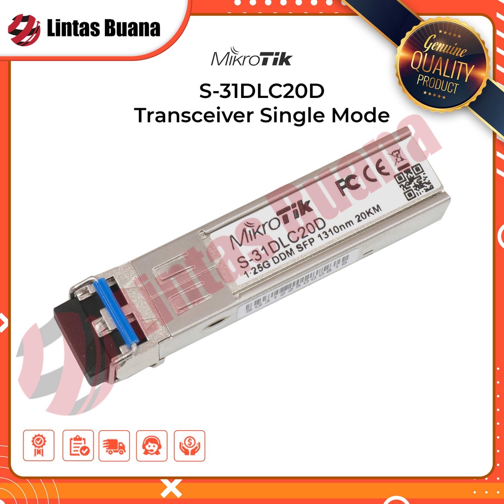 Mikrotik S-31DLC20D 1.25 Gigabit SFP Transceiver Module