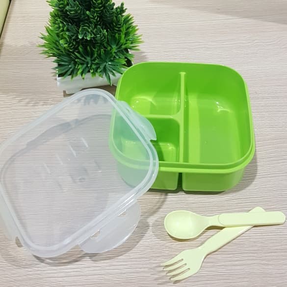 [COD] TEMPAT MAKAN KOTAK SCOOP SET / LUNCH BOX SET RANTANG