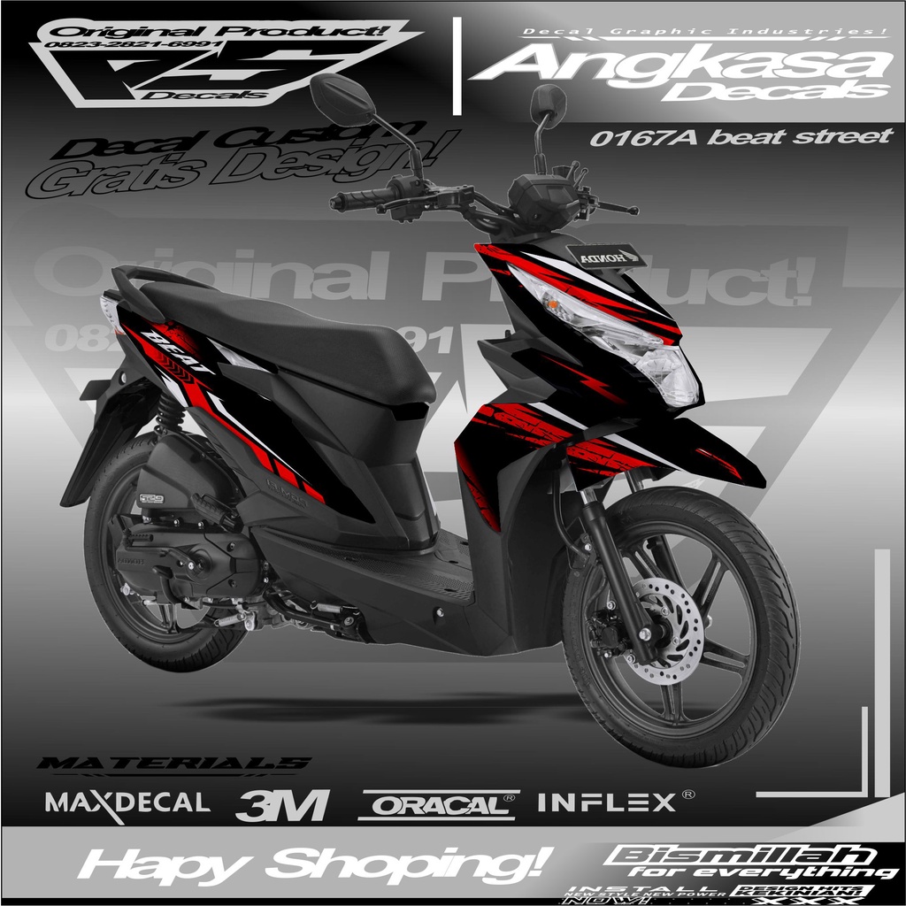 0167A DECALS STIKER FULLBODY CUSTOM MOTOR BEAT STREET 2019