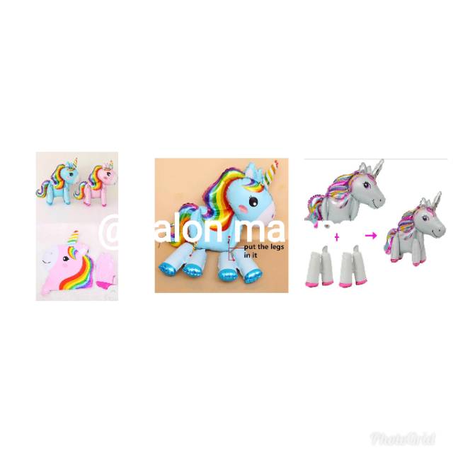 Balon foil unicorn 3d / rakit / boneka